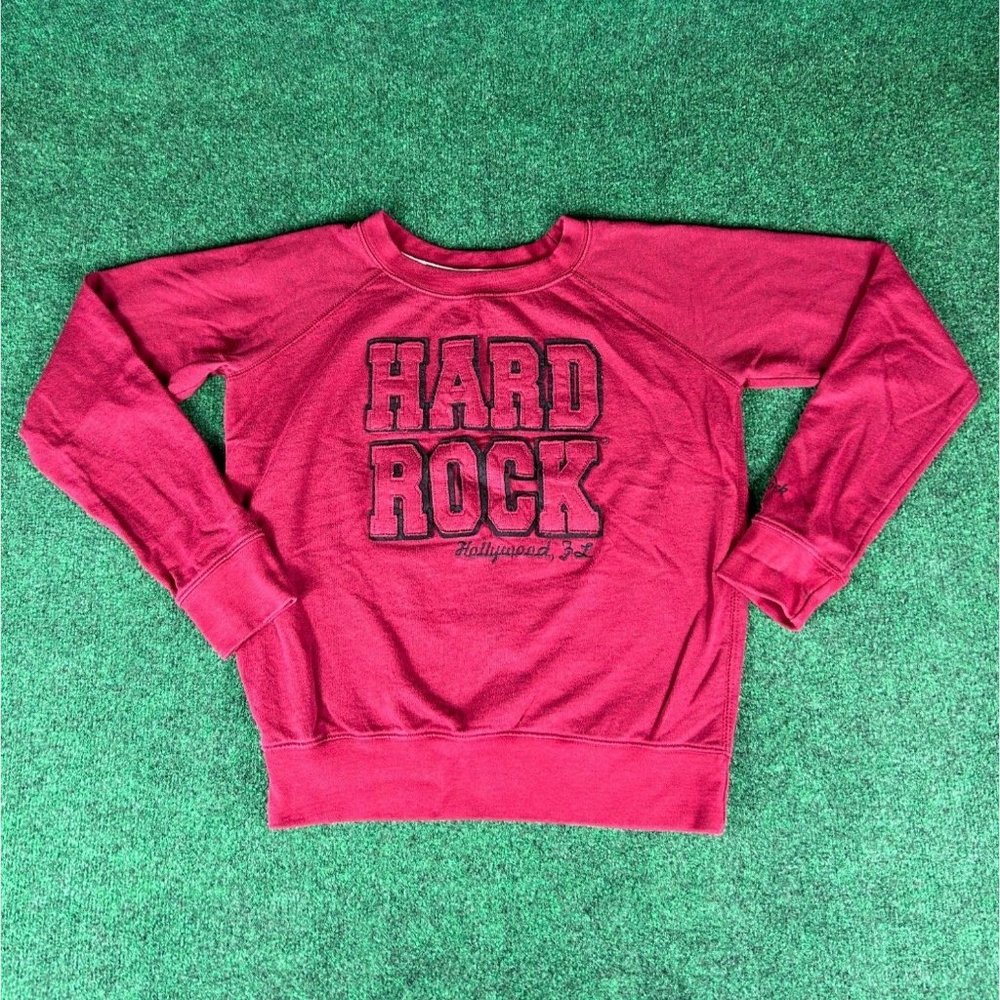 Hard Rock‎ Cafe Red Long Sleeve Crewneck Womens Size Medium